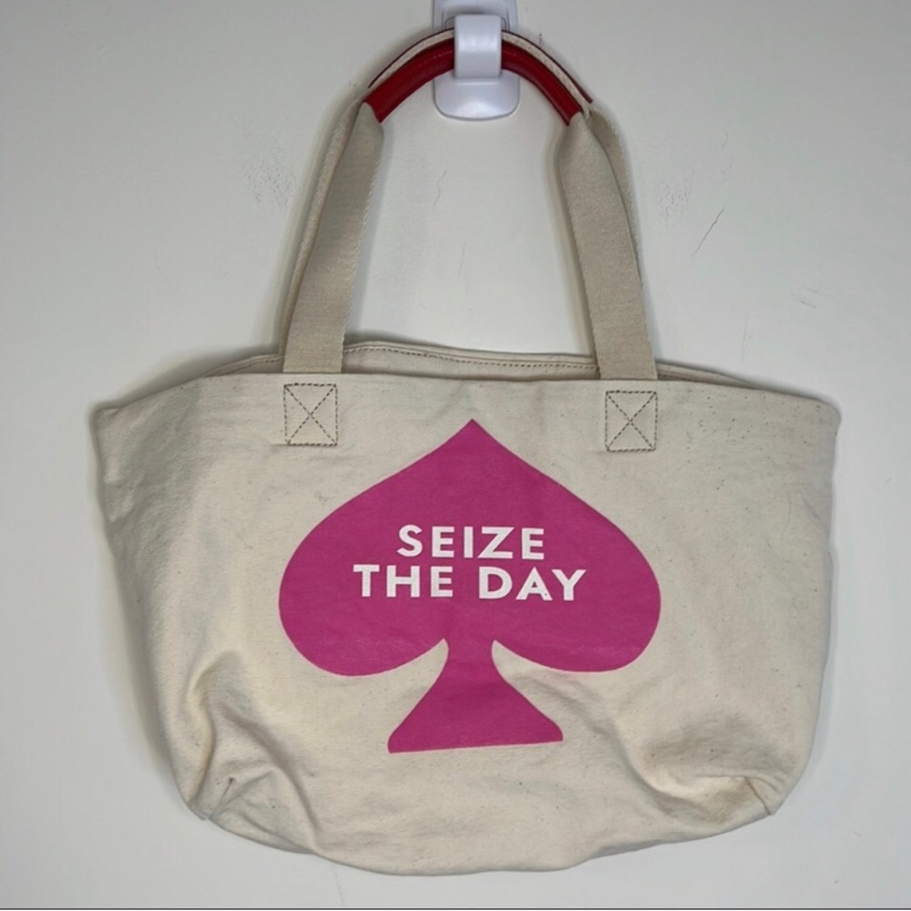 Authentic Kate Spade "Seize the Day" Tote Cream Pink Red